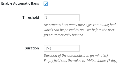 Auto-bans