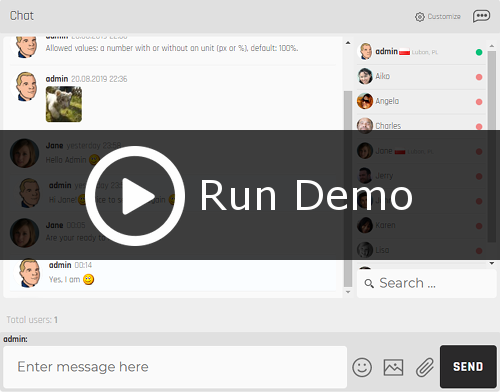 Wise Chat Pro demo Crystal theme