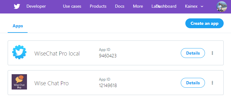 wise-chat-pro-external-login-twitter-create-app