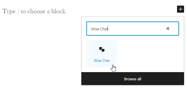 Wise Chat as block