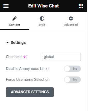 Configuring Wise Chat in Elementor