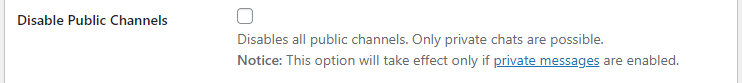 Disable public channel